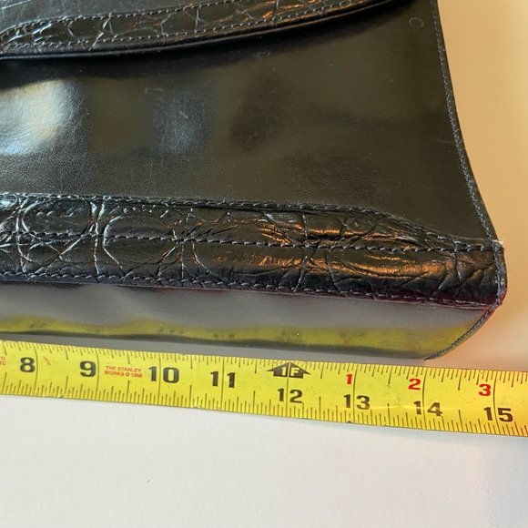 Vintage High End BELLE ROSE Black Leather Briefcase Attaché Purse Hand Bag RARE - Picture 13 of 16